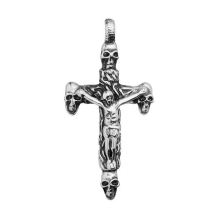 crucifix skull pendant surgical stainless steel